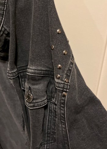 Siyah Düğmeli Kadın Denim Ceket - Görsel 3