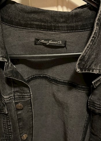 Siyah Düğmeli Kadın Denim Ceket - Görsel 2