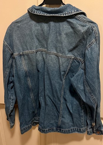 Düğmeli Mavi Kadın Kot Ceket - Görsel 3