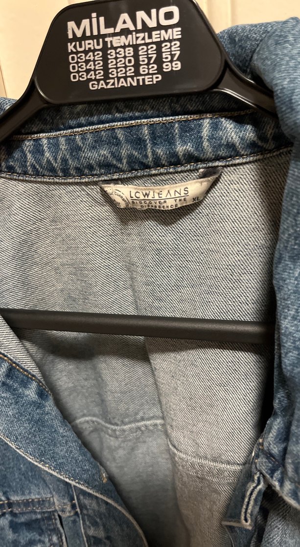 Düğmeli Mavi Kadın Kot Ceket - Görsel 2