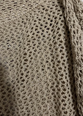 Bohem Tarz Uzun Kollu Örgü delikli Kadın Kazak 
Standart Beden - Görsel 3