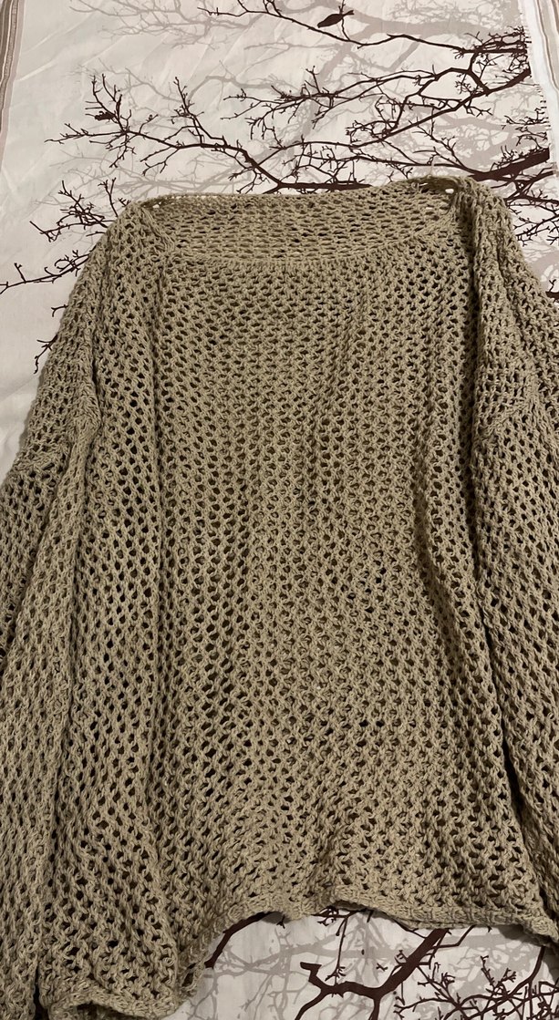 Bohem Tarz Uzun Kollu Örgü delikli Kadın Kazak 
Standart Beden - Görsel 2