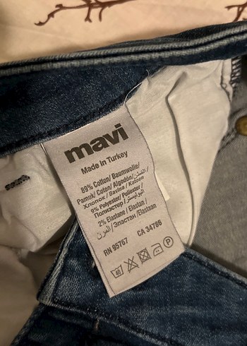 Kadın Mavi Bol Kesim Midi Kot Pantolon 32/29 beden - Görsel 5