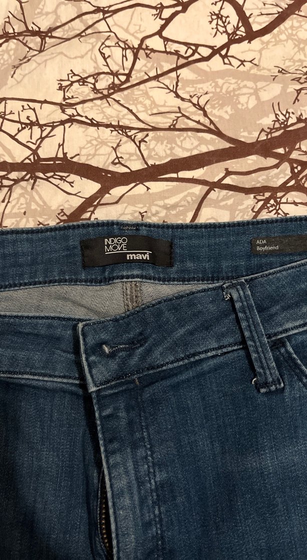 Kadın Mavi Bol Kesim Midi Kot Pantolon 32/29 beden - Görsel 4