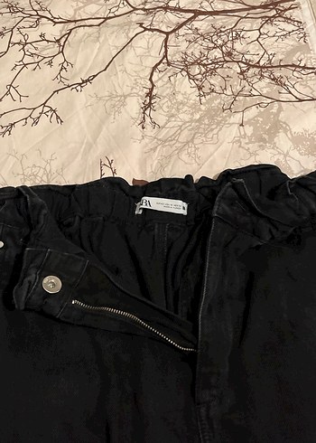 Siyah Midi Bol Kesim Kadın Kot Pantolon - Görsel 4