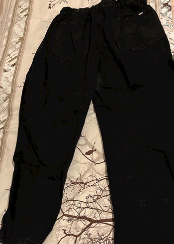 Siyah Midi Bol Kesim Kadın Kot Pantolon - Görsel 5