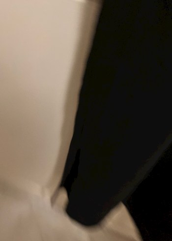 Siyah Midi Orta uzun Kollu minik vatkalı Kadın Triko Elbise - Görsel 4