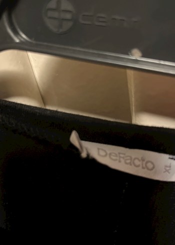 Siyah Midi Orta uzun Kollu minik vatkalı Kadın Triko Elbise - Görsel 2