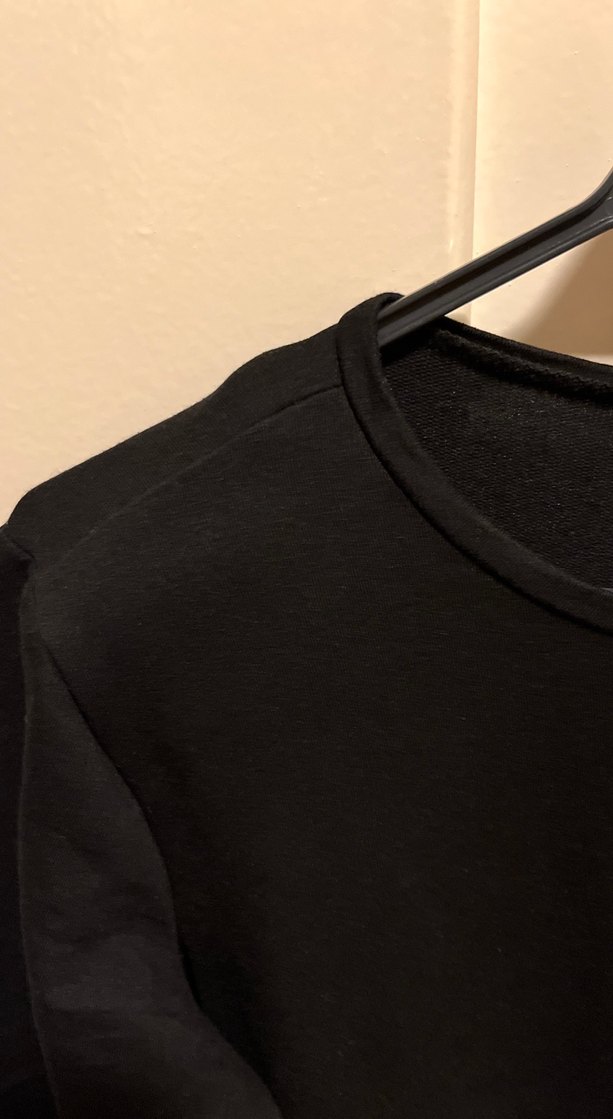 Siyah Midi Orta uzun Kollu minik vatkalı Kadın Triko Elbise - Görsel 3