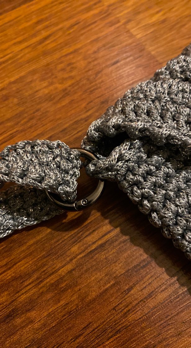 Gri Örgü Kadın Portföy Çanta - Görsel 4