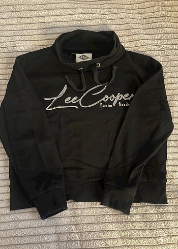 Lee Cooper Siyah Lee Cooper Baskili Fermuarli Sweatshirt