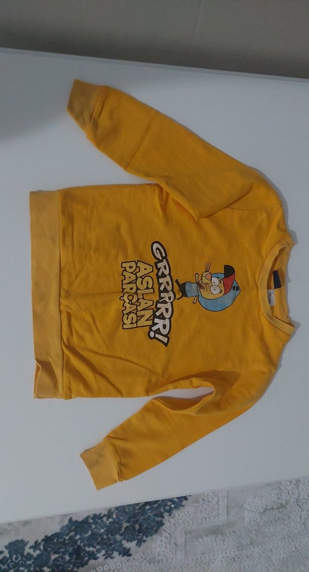 Sarı Uzun Kollu Kral Şakir Lisanslı Erkek Sweatshirt - Görsel 2