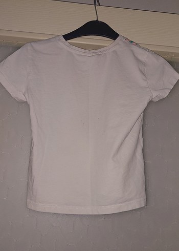 Kız Çocuk Beyaz Baskılı Kısa Kollu Tişört - Görsel 3