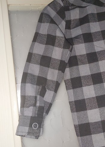 Gri Kareli Uzun Kollu Erkek Çocuk Gömlek - Görsel 5