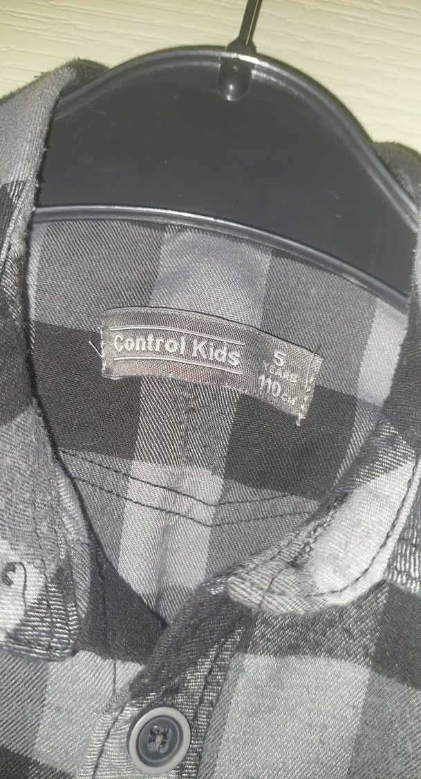 Gri Kareli Uzun Kollu Erkek Çocuk Gömlek - Görsel 3