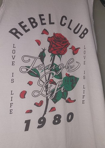 Bayan Beyaz Renkli Kolsuz Baskılı Tişört - Görsel 2