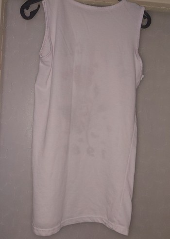 Bayan Beyaz Renkli Kolsuz Baskılı Tişört - Görsel 3