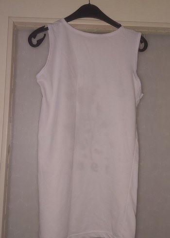 Bayan Beyaz Renkli Kolsuz Baskılı Tişört - Görsel 4