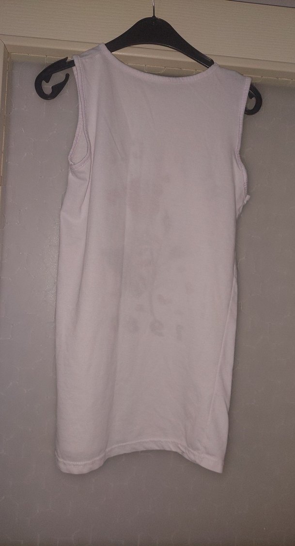 Bayan Beyaz Renkli Kolsuz Baskılı Tişört - Görsel 3