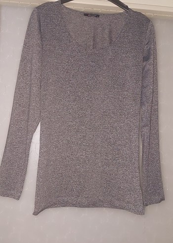 Gri Kadın Uzun Kollu Salaş Kazak - Görsel 2