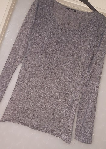 Gri Kadın Uzun Kollu Salaş Kazak - Görsel 7