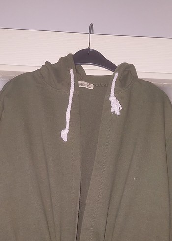 Kemerli Kapüşonlu Kadın Haki Ceket - Görsel 6