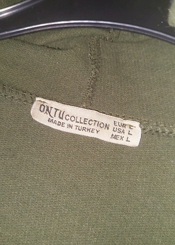 Kemerli Kapüşonlu Kadın Haki Ceket - Görsel 5