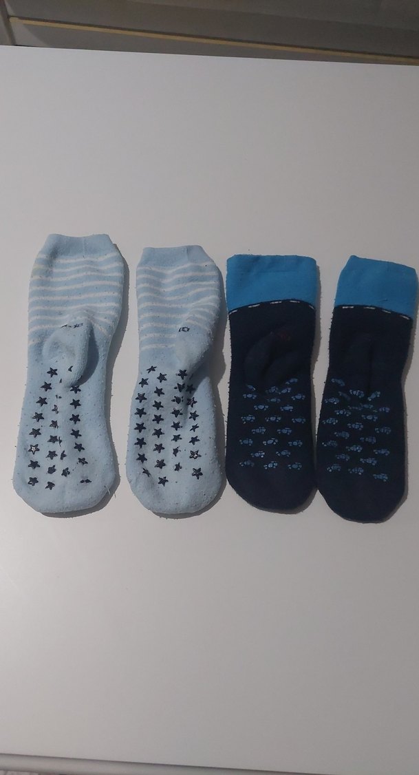 Mavi ve Gri Erkek Bebek Çorapları 2'li - Görsel 4