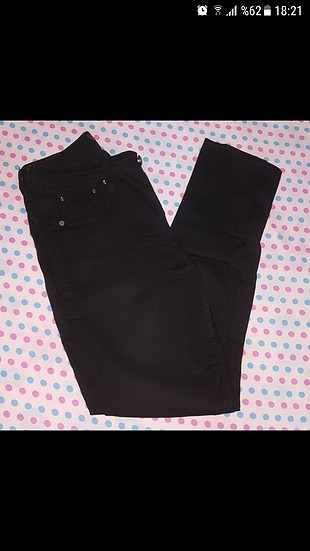 vintage siyah esnek kumaş pantalon