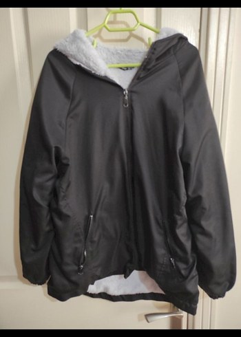 Siyah Fermuarlı içi tüylü Kadın kışlık Ceket - Görsel 2