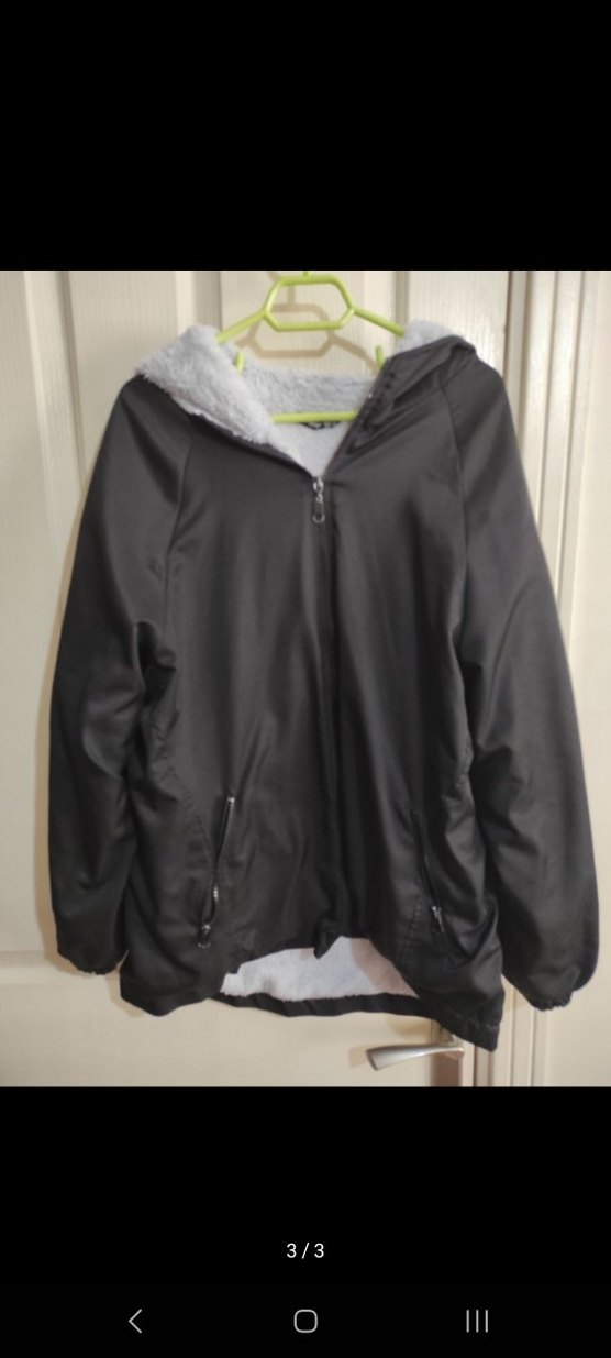 Siyah Fermuarlı içi tüylü Kadın kışlık Ceket - Görsel 2