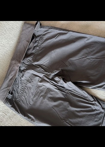 Gri Kemerli Kadın Keten Pantolon - Görsel 2