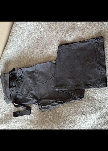 Gri Kemerli Kadın Keten Pantolon - Görsel 3