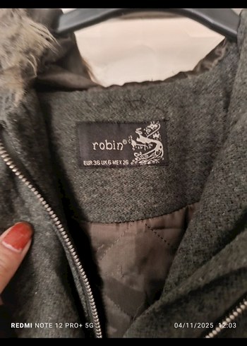 Haki Yün Kadın Midi mont Kürklü Kapüşonlu - Görsel 2