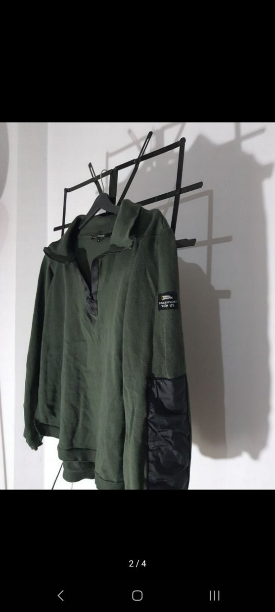 National geographic fermuar yakalı sweat Koyu Haki - Görsel 2