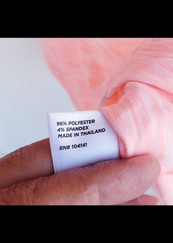 Pembe V Yaka spor polo yaka Kadın Tişört - Görsel 4