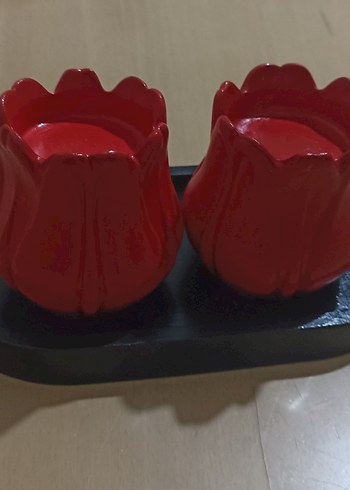 Kırmızı Renkli Mumluk Seti - Görsel 2