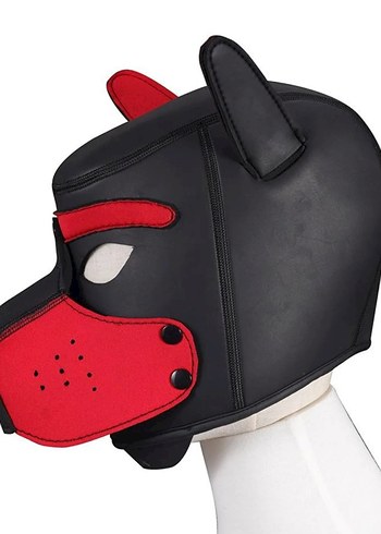 Kırmızı Siyah Köpek Figürlü Maske - Görsel 2