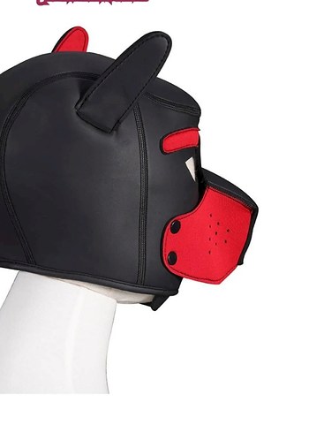 Kırmızı Siyah Köpek Figürlü Maske - Görsel 3