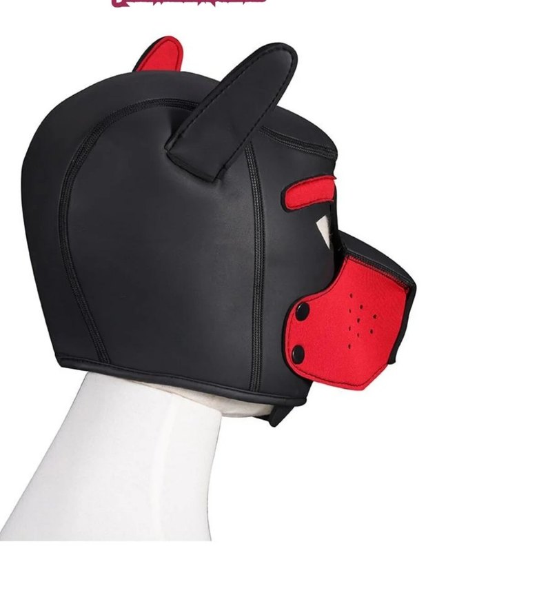 Kırmızı Siyah Köpek Figürlü Maske - Görsel 3