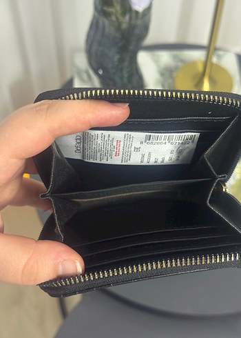 Siyah Yılan Desenli Fermuarlı Deri Kadın Cüzdanı - Görsel 2