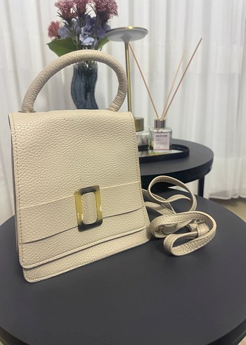 Bej Deri Modern Klasik Kadın Çanta - Görsel 3