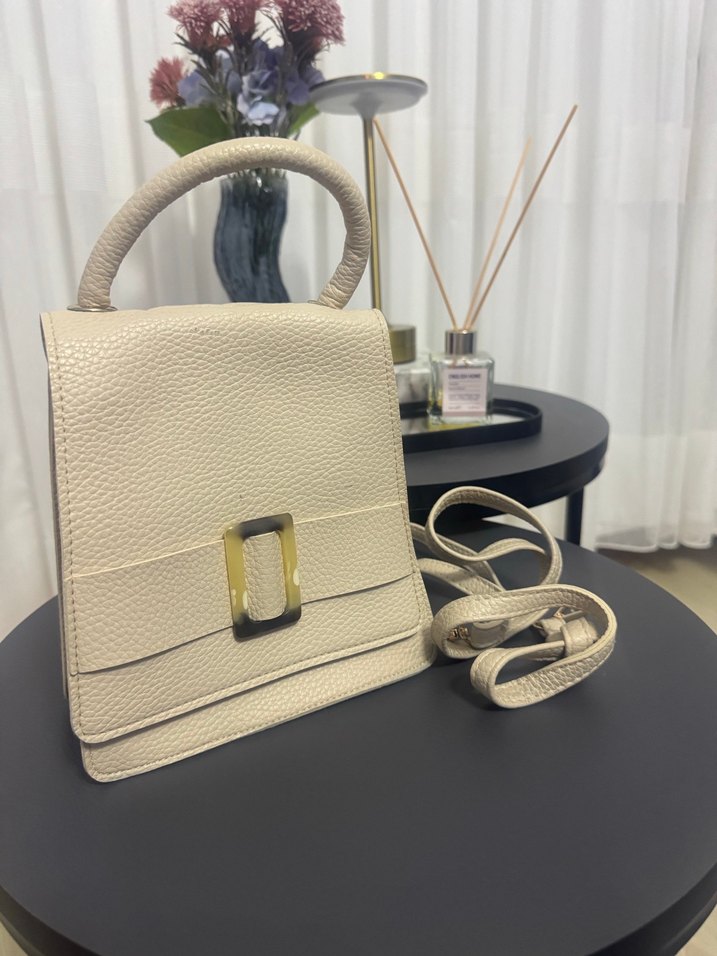 Bej Deri Modern Klasik Kadın Çanta - Görsel 3