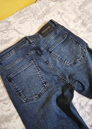 Düğmeli Loose Fit Midi Erkek Kot Pantolon - Görsel 2