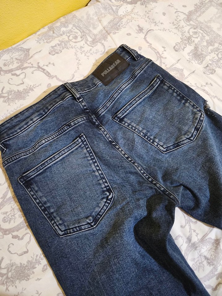 Düğmeli Loose Fit Midi Erkek Kot Pantolon - Görsel 2