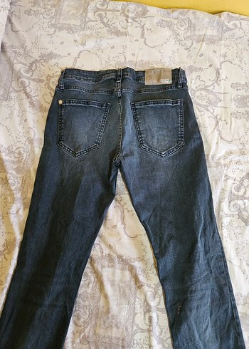 Gri Düğmeli Midi Erkek Denim Jean - Görsel 8