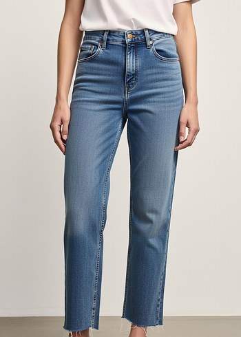 Kadın Mavi Denim Regular Fit Jean - Görsel 2