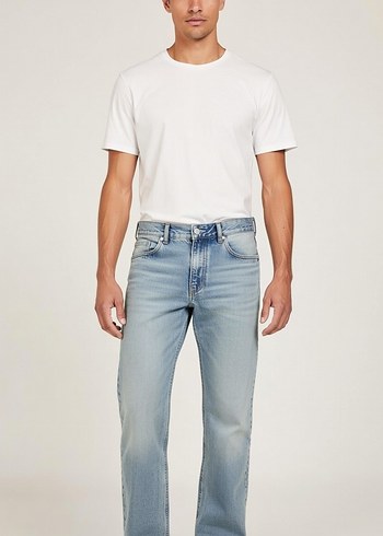 Erkek Mavi Pastel Tie-Dye Denim Pantolon - Görsel 2