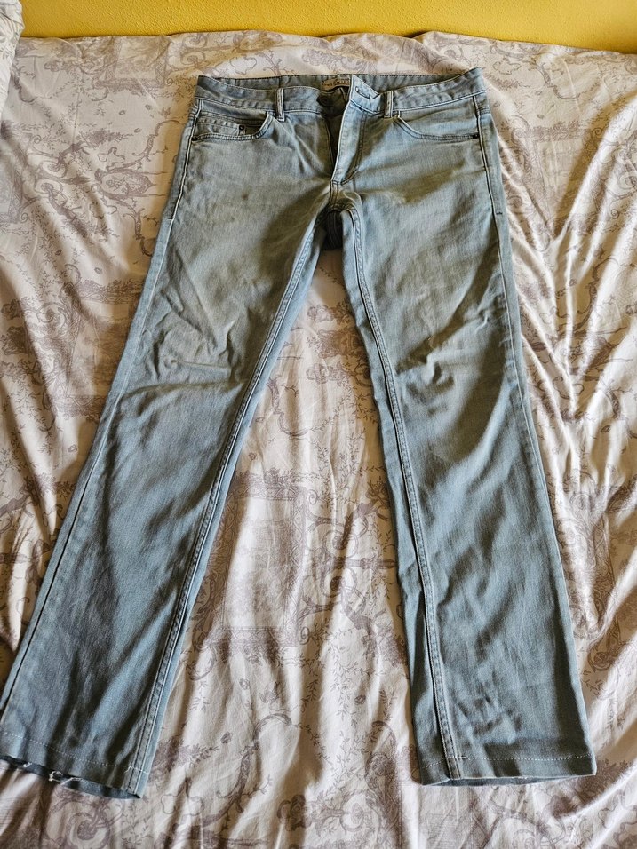 Erkek Mavi Pastel Tie-Dye Denim Pantolon - Görsel 3