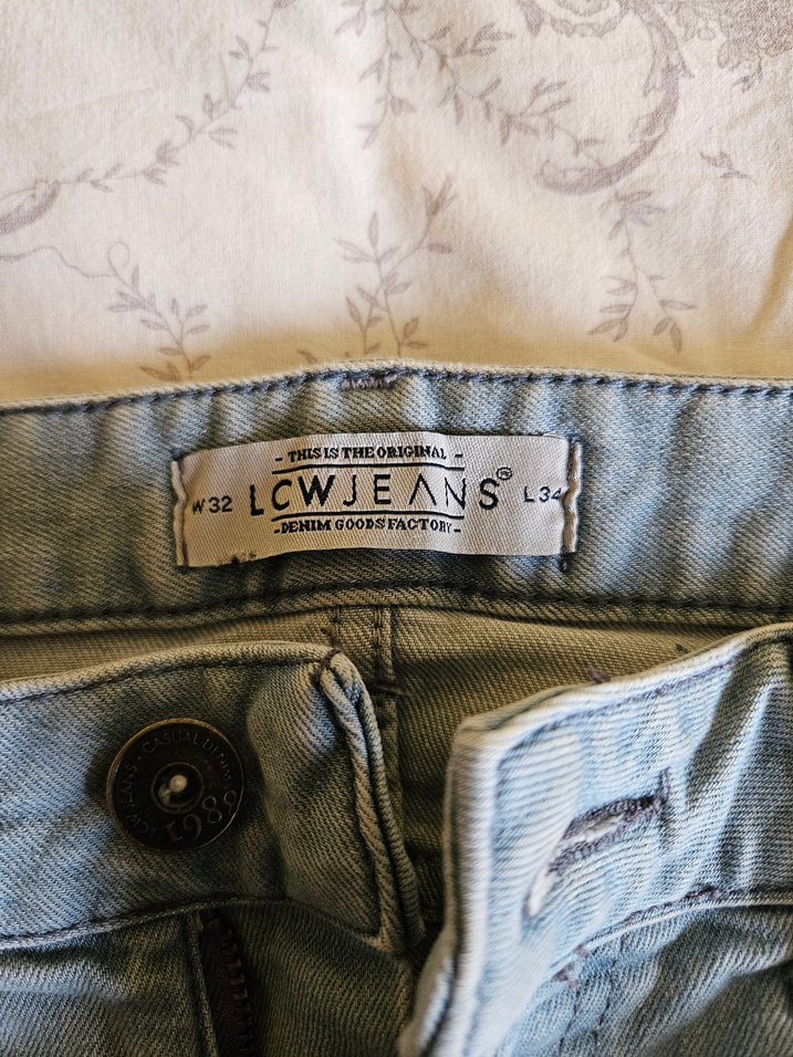 Erkek Mavi Pastel Tie-Dye Denim Pantolon - Görsel 5